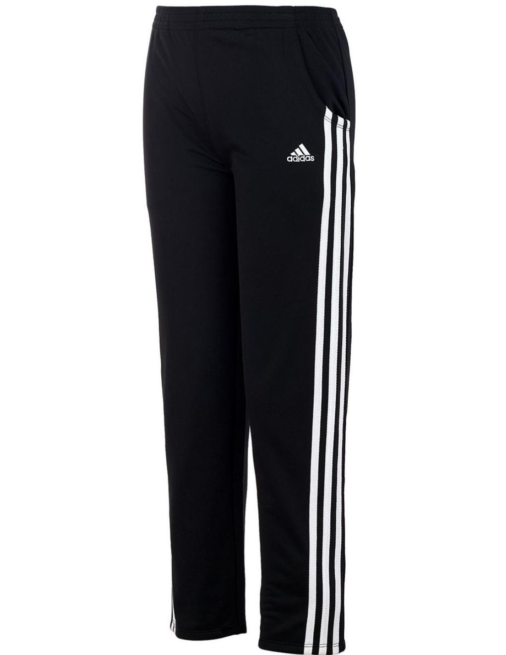 NEW Girls Large or L Adidas Warm Up Tricot Pants - Black & White w/Pockets