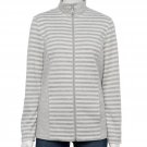 Womens Croft & Barrow Mixed Stripe Zip-Front Jacket  Gray/White Small NEW