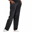 NEW Womens Croft & Barrow Velour Straight-Leg Pants + Pockets XS LONG in Black