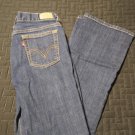 Pre-Owned Levi's 515 Stretch Boot Cut Jeans Womens Size 4 Petite or Short Dark Wash
