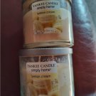 Yankee Candle Simply Home Lemon Cream 2 Wick Jar Candle 10 Oz Lot of 2 NEW (Old Stock)