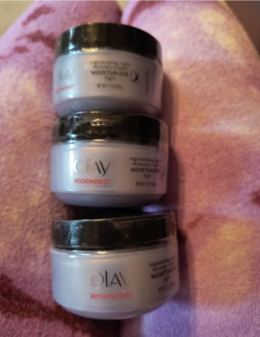 Lot (3) Olay Regenerist Night Recovery Cream 1.7 Oz Each Sealed w/o Box