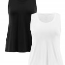 Athletic Works Womens Core Active Racerback Tank Top Lot of 2, Black & White XS