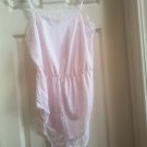 Vintage 70s/80s Womens S Frilly Lace Snap Crotch Lingerie Teddy Cami Pale Pink