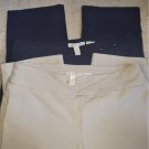 Lot of 2 Dana Buchman Millennium Midrise 21-in. Capris - Navy & Light Tan XS