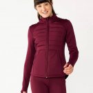NEW TEK GEAR Womens Small Mixed Media Hoodie Jacket in Red - Night Sangria NEW TEK GEAR Womens Small Mixed Media Hoodie Jacket in Red - Night Sangria