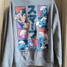 NEW Smurfs Hoodie Sweatshirt Unisex Peyo Black Graphic Pullover Size Small