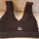 Pre-Owned Genie Bra Lace Trim Wireless Removable Pads Black Size M