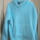 Athletic Works Womens Hoodie Faux Sherpa Aqua Teal Cozy Plush Warm Small EUC