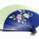 Wedding Fan Folding Handfan Spray Painted 201012 with Peony Flower Design Light Green Color