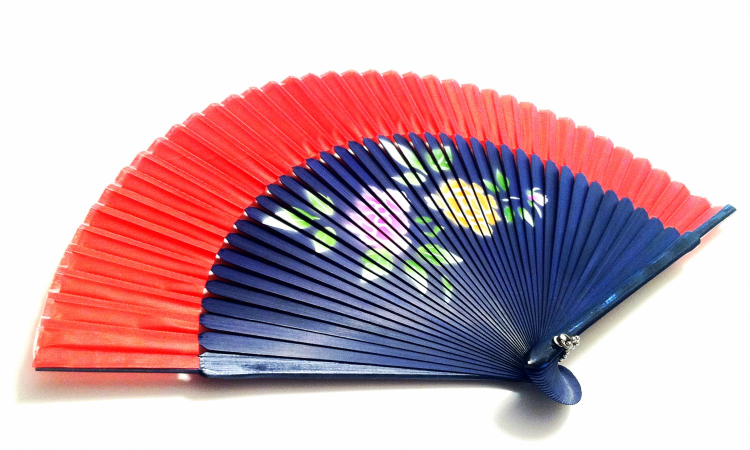 Red Color Wedding Fan Folding Handfan 201014 Spray Painted with Peony Flower Design