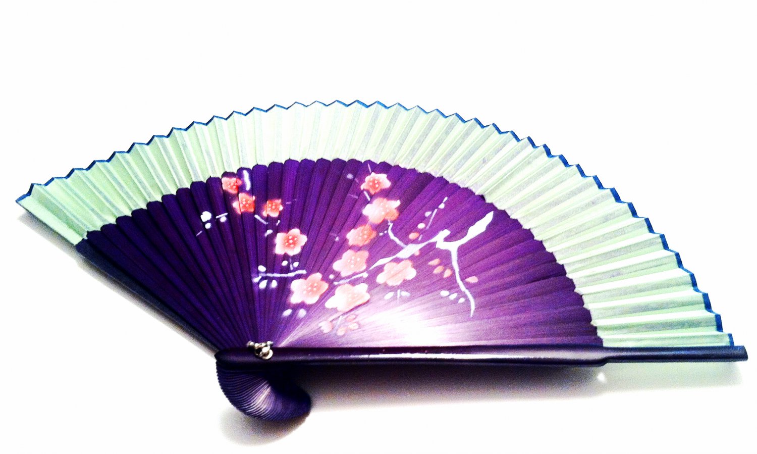 Green Chinese Plum Flower Wedding Fan Folding Handfan 201016 Spray Painted