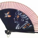Bamboo Folding Handfan 201021 Spray Painted Asian Beauty Design Purple