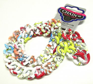 White Rainbow Craft Chain for Purse Strap Jewelry Belts Handles lightweight 24" Inch
