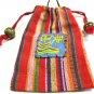 (Design A) Jewelry Gift Pouch Organza Drawstring Bag with Necklace Cord Stripes Hand Painted Symbol