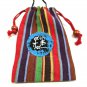 (Design D) Jewelry Gift Pouch Organza Drawstring Bag with Necklace Cord Stripes Hand Painted Symbol