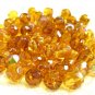 Amber AB Fire Polish Crystal Beads Pack Czech Round Faceted 6mm/ 87 Pc.