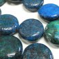 Turquoise Coin Beads Blue Green Jumbo Flat Gemstone Discs Pack 20mm/ 11 Pc.