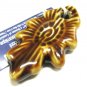 Brown Cream Pottery Leaf Focal Point Large Swirl Porcelain Charm