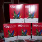 Lot of 5 (100) Count Multi Color Christmas and Holiday Mini Lights 21.5 ft. long