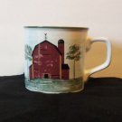 Tienshan Soup Cup Mug Prairie Stoneware Red Barn 16oz