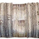 Metallic Bangles - White Metallic Bangles - White