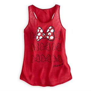 Disney Parks Minnie Mouse Red Bow Tank Top Shirt Adult Women XS S M L XL XXL
