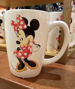 Disney Parks Minnie Mouse Signature Decal White Coffee Cup Mug New