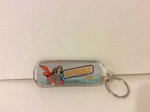 Six Flags Magic Mountain DC Supergirl INVINCIBLE Acrylic Keychain New