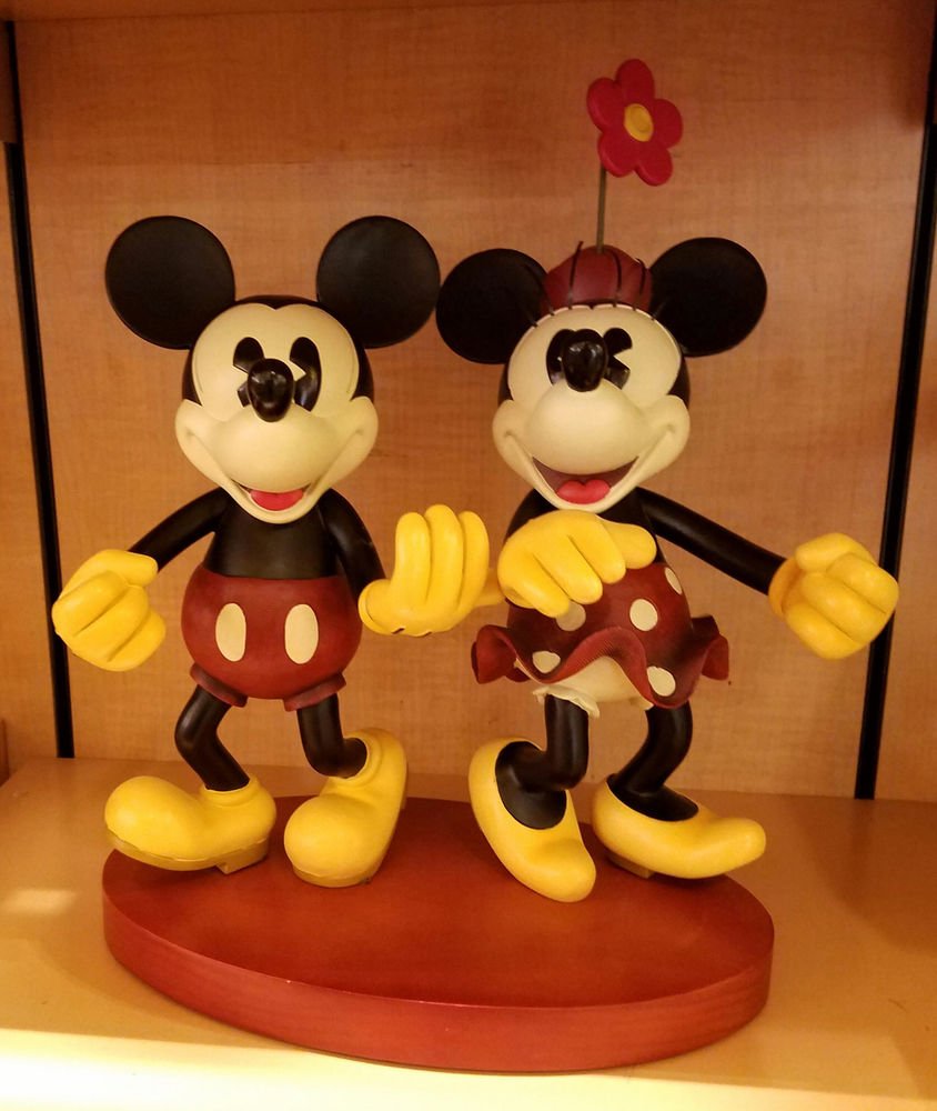 Disney Parks PieEyed Minnie and Mickey Mouse Medium Big Fig Figurine NEW