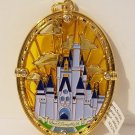 Disney Parks Cinderella's Castle Stained Glass Dangling Keychain New