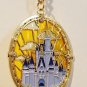Disney Parks Cinderella's Castle Stained Glass Dangling Keychain New