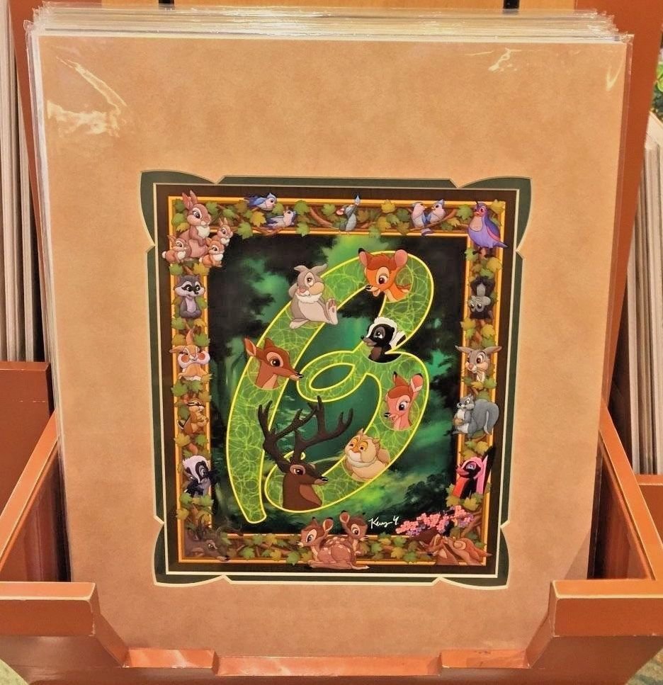 Disney Parks Walt Disney's Bambi Bambi Characters Deluxe Print Kenny Yamada
