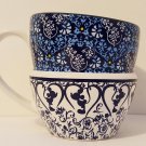 Disney Parks Indigo Icon Mickey Mouse Ceramic Stacked Bowl Mug Cup
