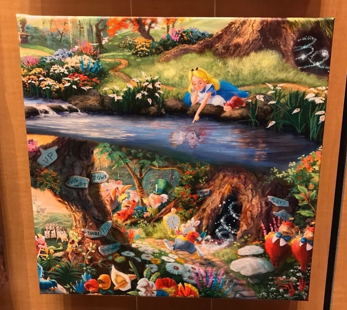 Disney Parks Alice In Wonderland Canvas Wrap Print by Thomas Kinkade Studios