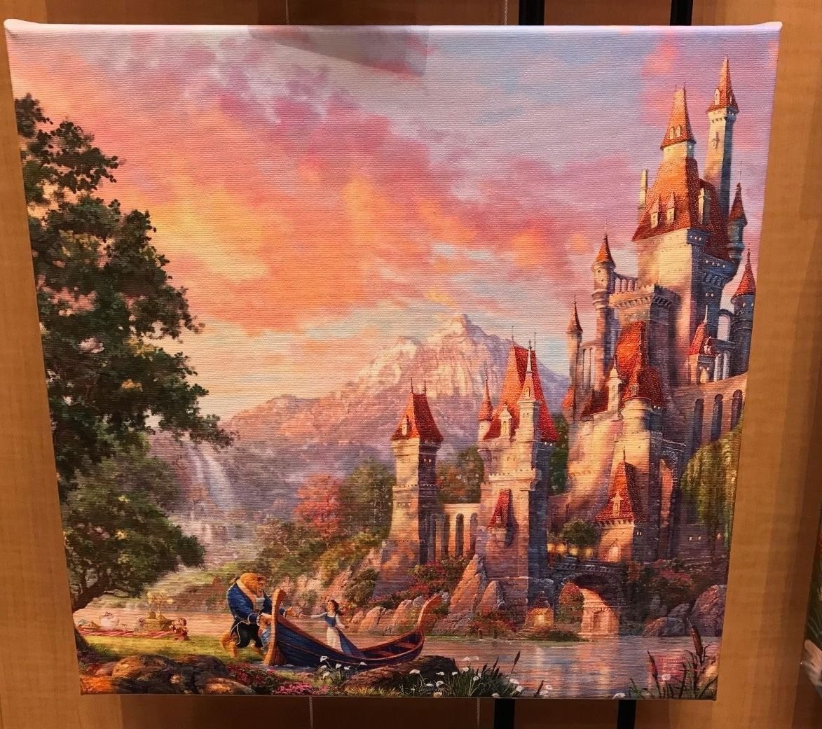 Disney Parks Beauty and The Beast Canvas Wrap Print Thomas Kinkade Studios