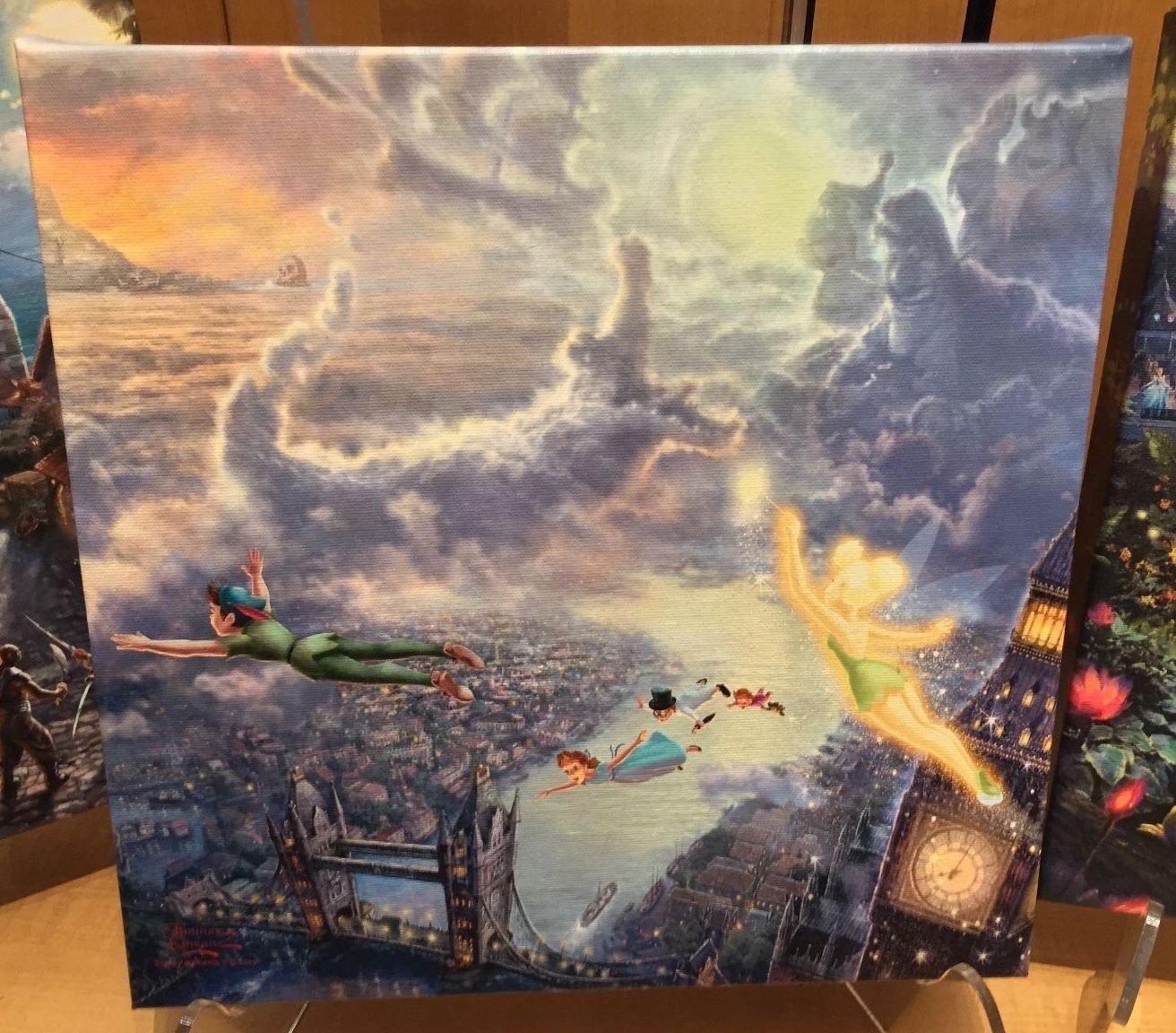 Disney Parks Peter Pan & Tinker Bell Canvas Wrap Print Thomas Kinkade Studios