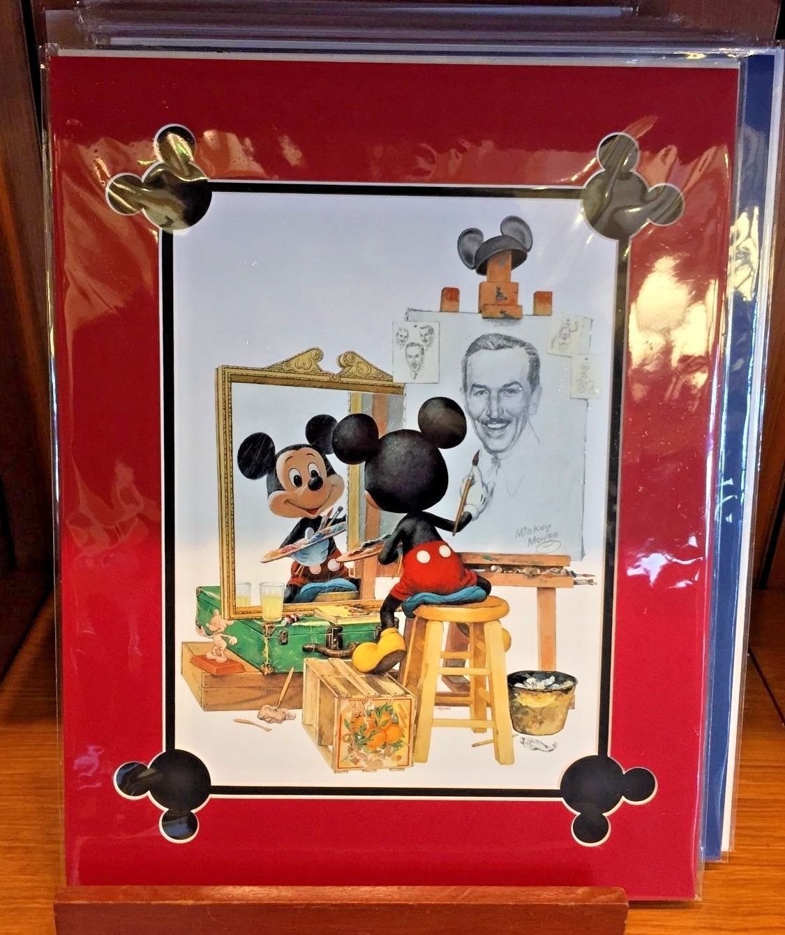 Disney Parks Mickey Mouse Self Portrait Deluxe Matted Print by Charles Boyer