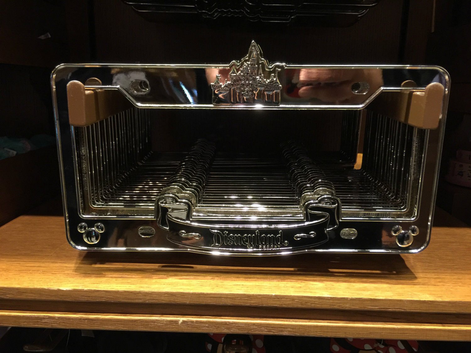 Disneyland Resort Princess Aurora Castle Chromed Metal License Plate Frame New