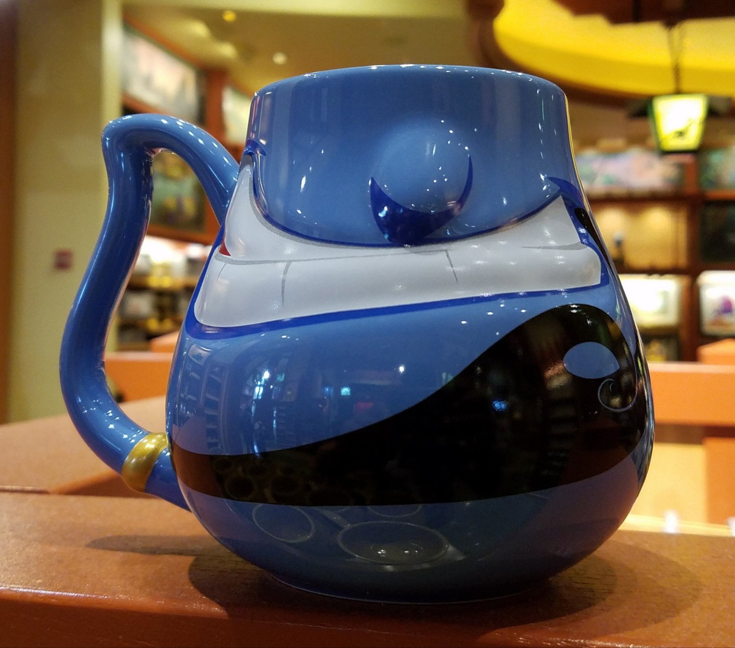 Disney Parks Genie Face Blue Ceramic Mug New