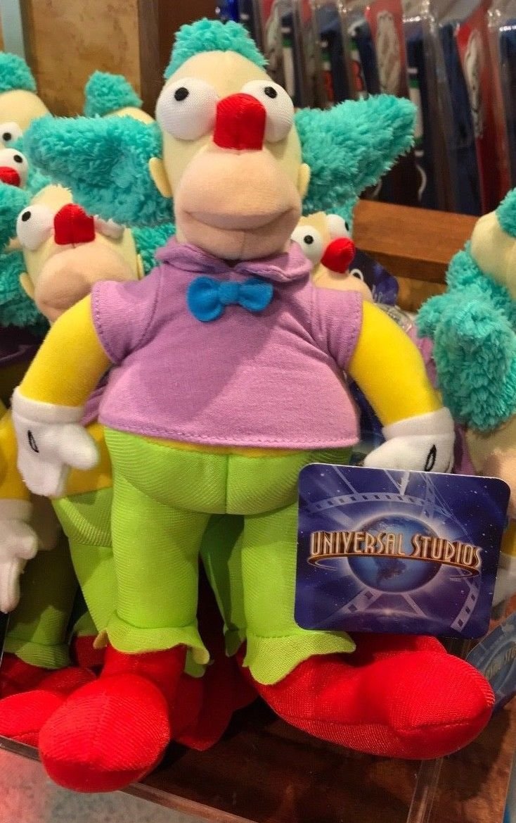 Universal Studios The Simpsons Krusty The Clown 9" Plush Doll