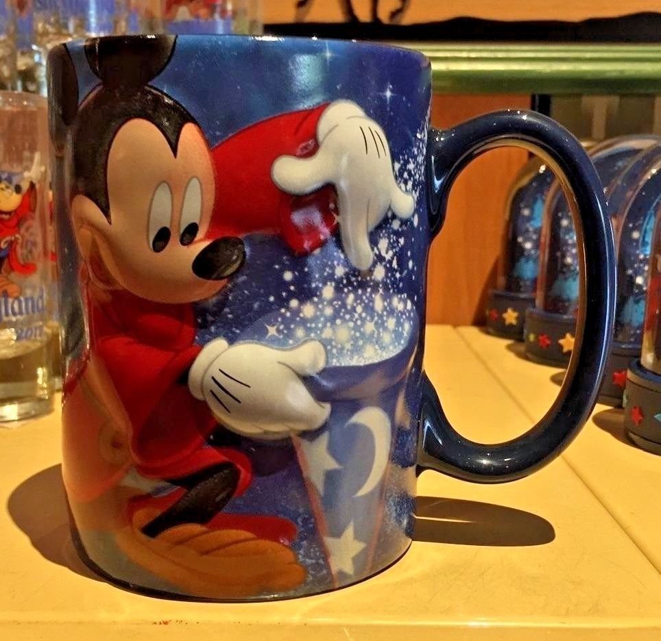 Disneyland Resort 2017 Sorcerer Mickey Mouse Raised Ceramic Coffee Mug Cup New