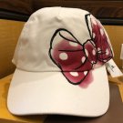 Disney Parks Minnie Mouse Bow and Signature Adjustable Hat Cap New