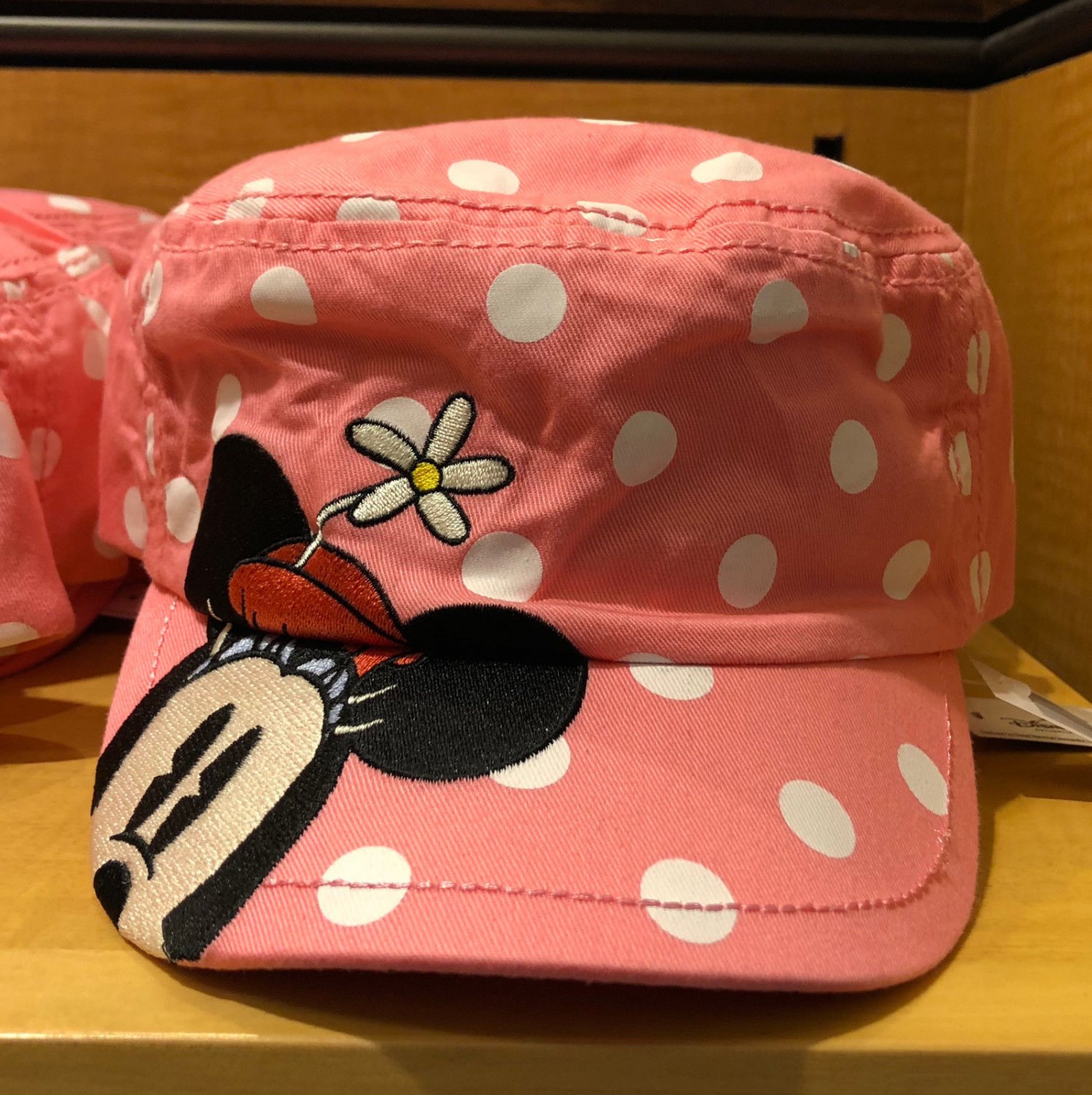 Disney Parks Minnie Mouse Polka Dot Cadet Hat Cap New