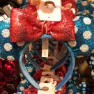 Disney Parks Minnie Mouse Polka Dot Big Bow Blue Headband New