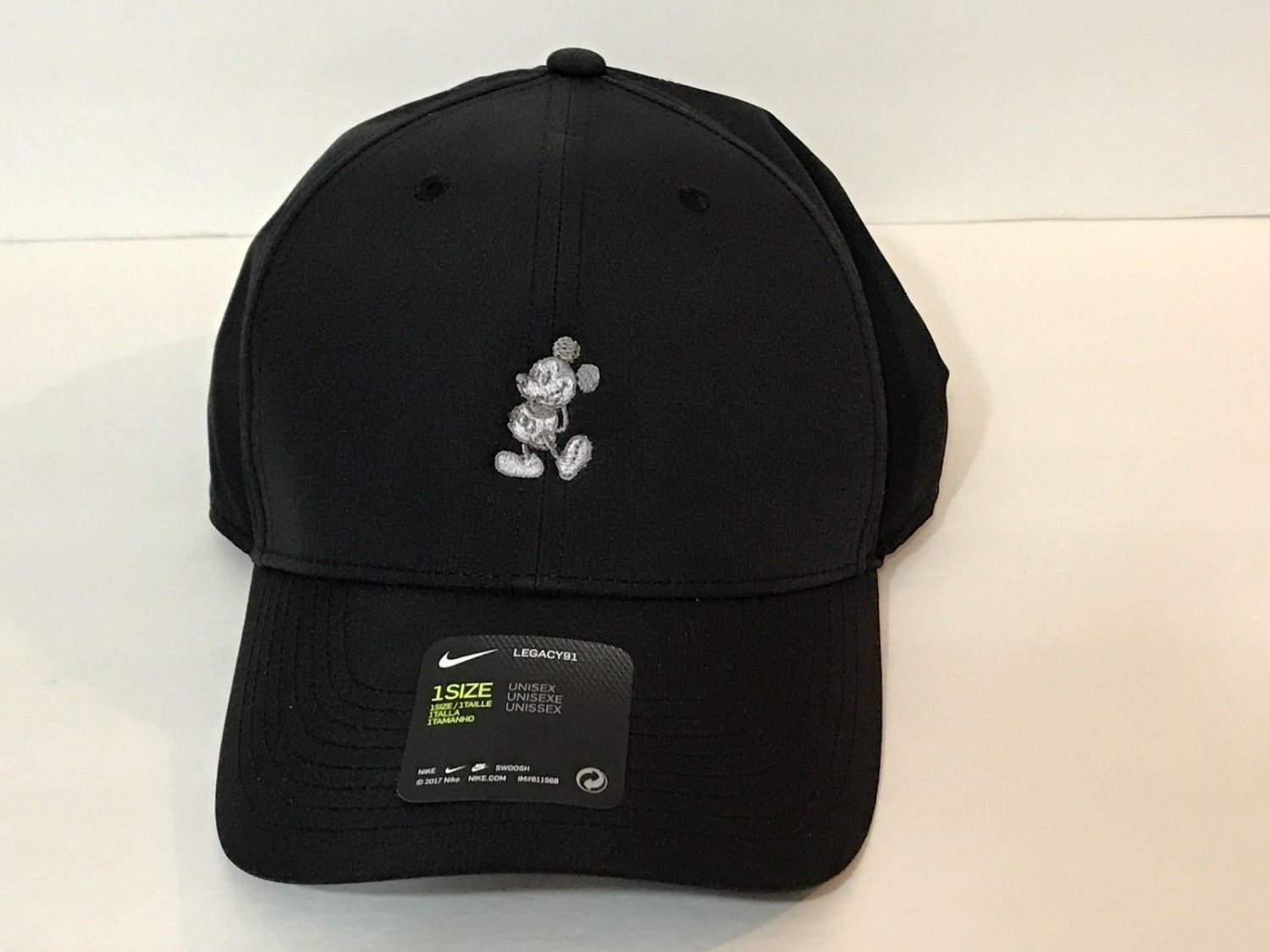 Disney Parks Icon Mickey Mouse Nike Black Baseball Cap Hat Unisex New