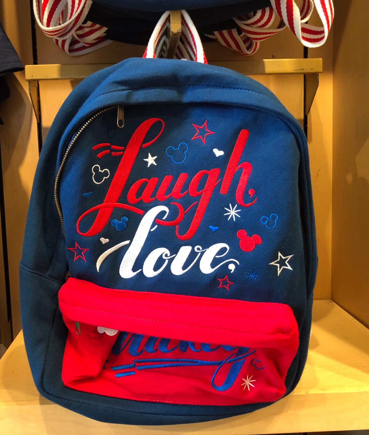 Disney Parks American Legend Mickey Laugh Love Mickey Backpack New