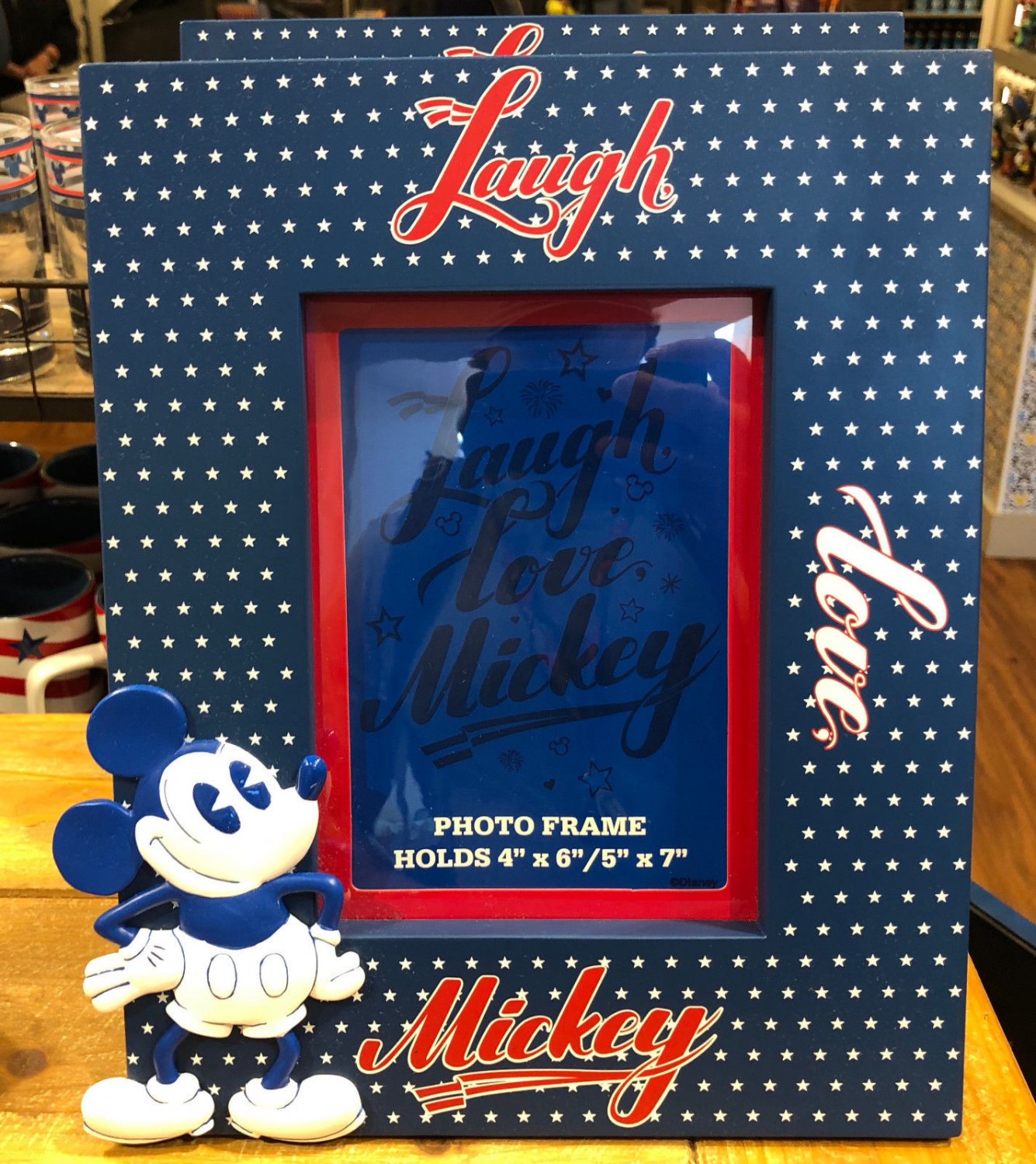 Disney Parks Mickey Mouse American Legend Live Love Mickey Photo Frame New