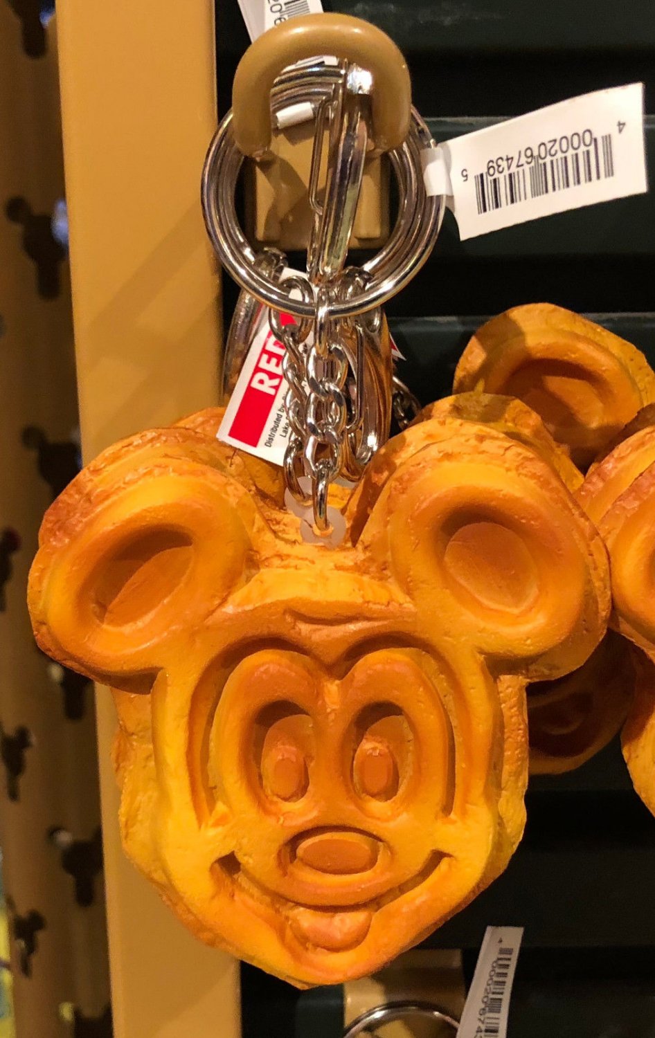 Disney Parks Mickey Mouse Waffle 3D Keychain New