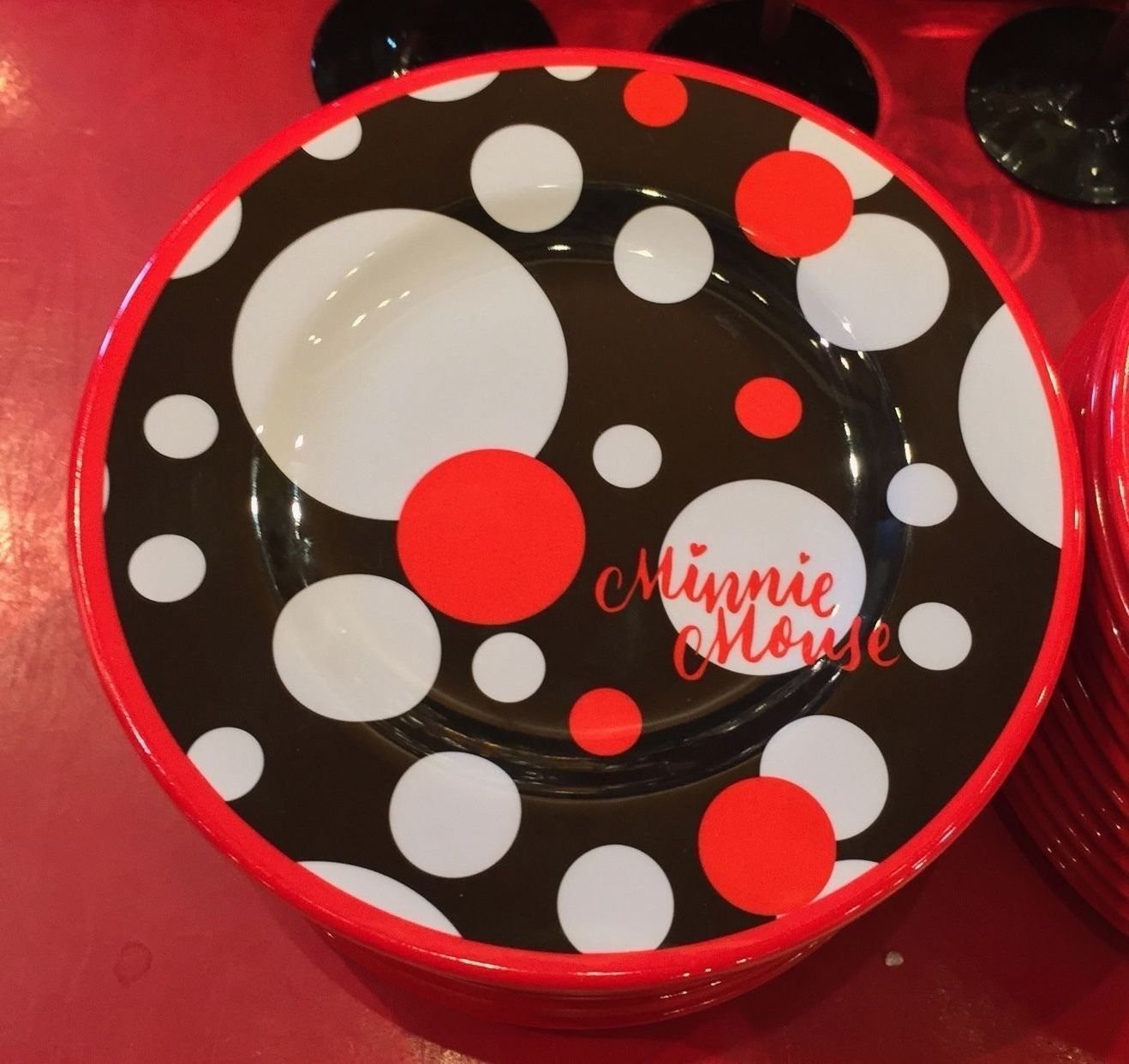 Disney Parks Minnie Mouse Signature Polka Dots 7" Dessert Plate